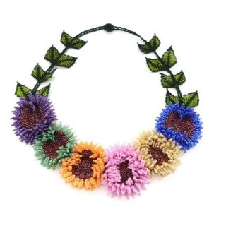 Velvet Sunflower Necklace