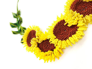 Velvet Sunflower Necklace