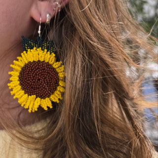 Velvet Sunflower Earrings